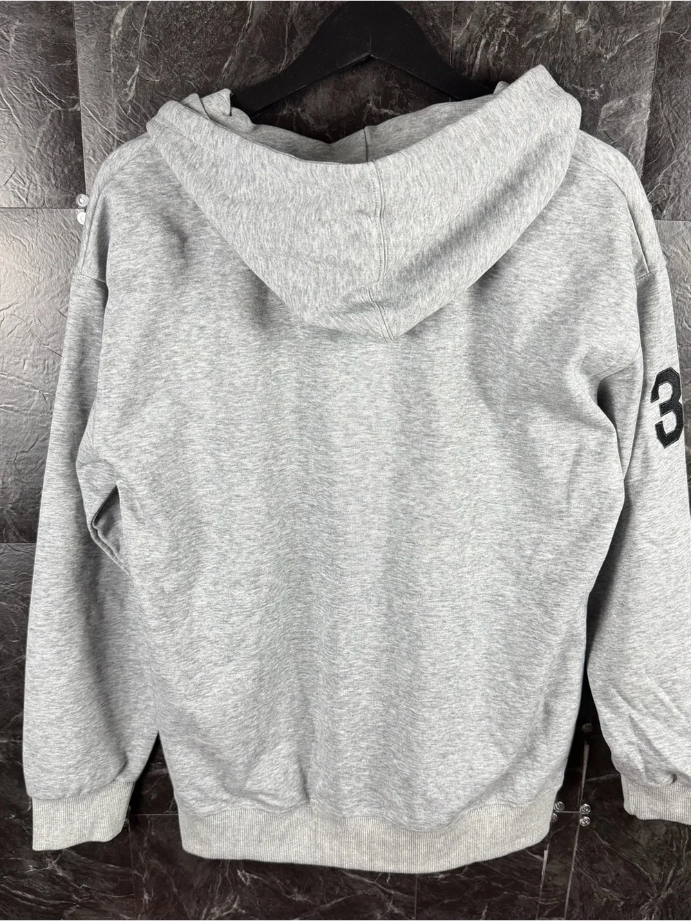 Polo Ralph Lauren Grey Knit Big Pony Fleece Zip Hoodie Large